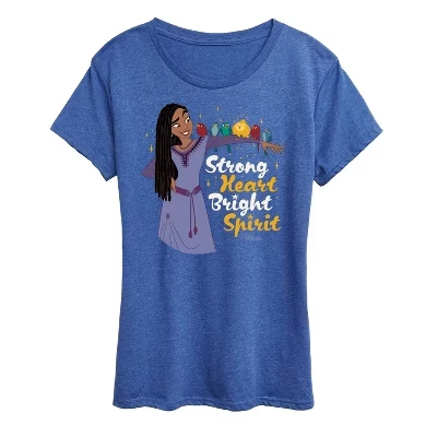 Женская футболка с коротким рукавом Strong Heart Bright Spirit с графическим принтом, синяя
