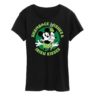 Женская футболка с коротким рукавом Shamrock Wishes Irish Kisses и графическим принтом 
