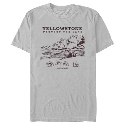 Мужская футболка Protect the Land Montana USA серебристого цвета
