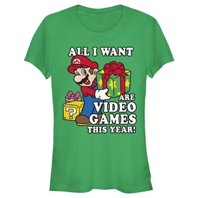 Женская футболка Nintendo Mario, зеленая