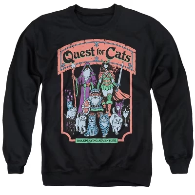 Мужская толстовка с круглым вырезом Steven Rhodes Quest for Cats черного цвета