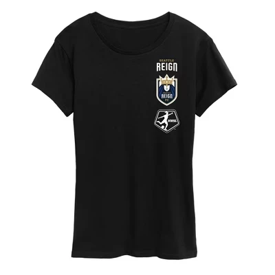 Женская футболка с нанесенными логотипами Seattle Reign с коротким рукавом и графическим рисунком, черная