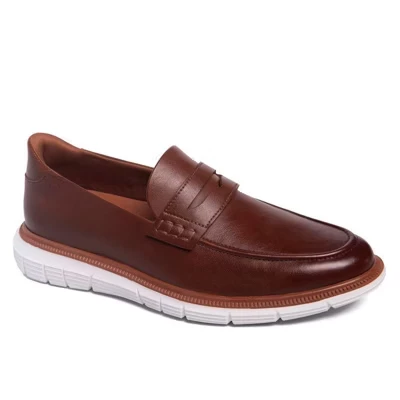 | Мужские слипоны без застежки Technology Empire Street Loafer из коньячной веганской кожи napa