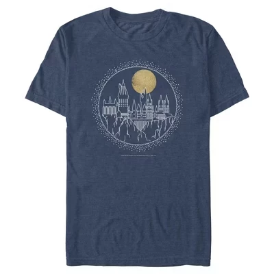 Мужская футболка Hogwarts Line Art Moonrise, темно-синий вереск