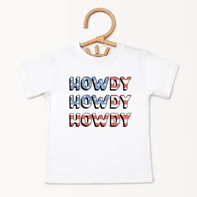 Молодежная футболка с коротким рукавом Howdy Flag Stacked, белая