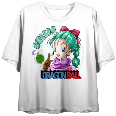 Женская футболка Dragon Ball Z Bulma укороченная, белая