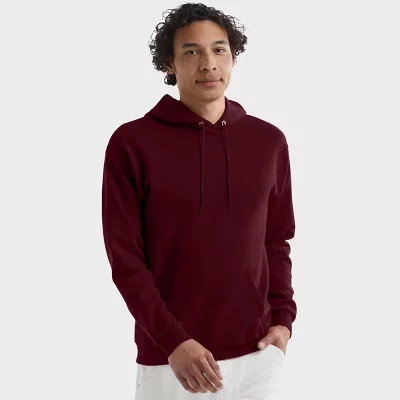 Унисекс-худи Hanes EcoSmart, флисовое, темно-бордовое