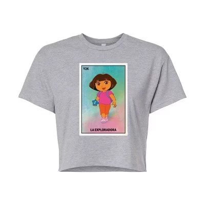 Женская укороченная футболка Dora «Ла-эксплора», серая