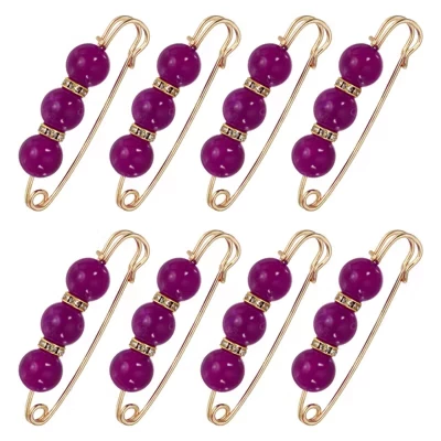 Брошь‑булавка Unique Bargains с жемчугом, фиолетовая