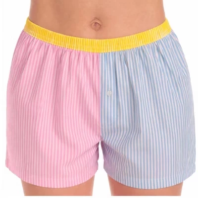 Женские хлопчатобумажные пижамные шорты-боксеры Sleep & Lounge Boxer PJs в цветную полоску