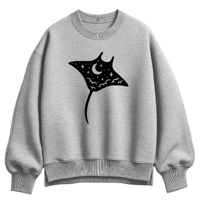 Женская толстовка Night Sky Stingray Oversize из флиса athletic heather