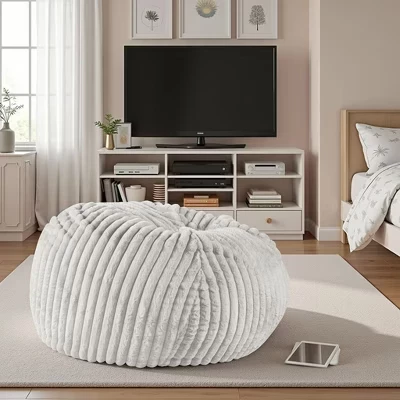 Кресло-мешок Bean Bag со съемным чехлом на молнии, Мягкое кресло для ленивого дивана из пены с эффектом памяти, Удобное моющееся кресло для отдыха в гостиной
