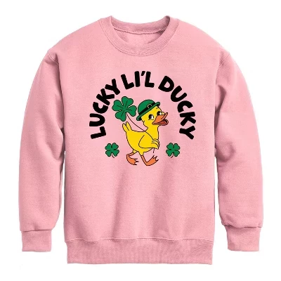 Флисовая толстовка с длинным рукавом и рисунком Lucky Lil Ducky на День Святого Патрика лилового цвета