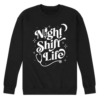 Мужская флисовая толстовка Night Shift Life с графическим рисунком, черная