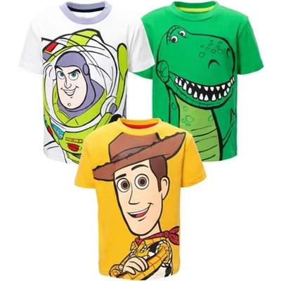 Pixar Toy Story Рекс Базз Лайтер Вуди, 3 упаковки футболок для малышей Базз / рекс / Вуди