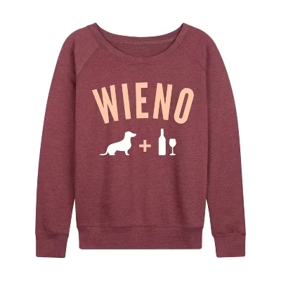 Женская рубашка Wieno Wiener Dog Wino, легкая махровая рубашка с широким вырезом и длинным рукавом, с графическим рисунком, вересково-бордовый