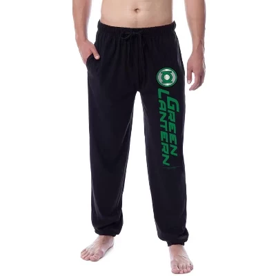 Мужские пижамные штаны Green Lantern с логотипом, черные