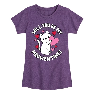 Футболка для девочек Instant Message Meowentine, фиолетовая