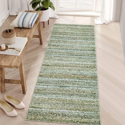 Ковёр SunnyFurn с плетёным узором, зелёный