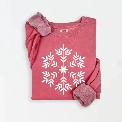 Женская легкая одежда, окрашенная в графический цвет толстовка Giant Snowflake crimson