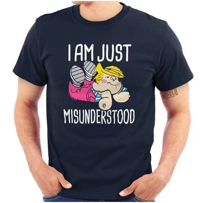 Футболка с надписью Dennis The Menace Just Misunderstood для мужчин или женщин с лицензией