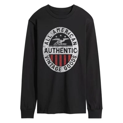 Мужская футболка All American Vintage Goods с длинным рукавом и графическим рисунком, черная