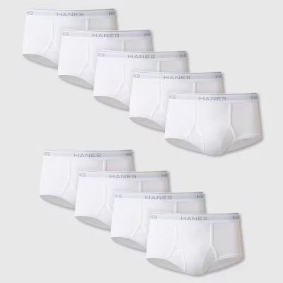 Мужские трусы слипы Hanes, 9 шт., белые