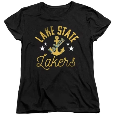 Женская футболка Lake Superior State University Lakers черного цвета