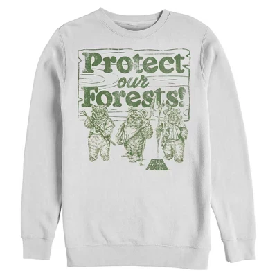 Мужская толстовка Ewok Protect Our Forests белого цвета