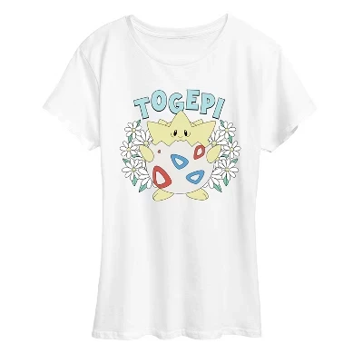 Женская футболка pokemon floral togepi с принтом, белая