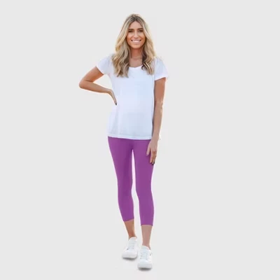 Женские леггинсы City Threads Capri 100% хлопок, слива