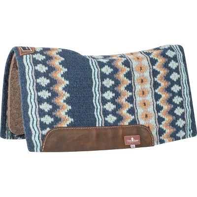 Накидка для седла Western Saddle Pad - 1/2-дюймовый войлок из натуральной шерсти, верх ручной работы, рельефная спинка и рельеф увядания