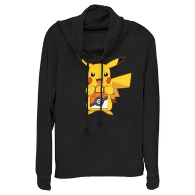 Женский свитшот Pokemon Пикачу «Сладость или гадость», черный