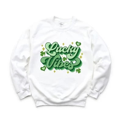 Женская толстовка с рисунком Lucky Vibes Cursive белого цвета
