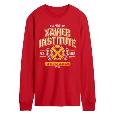 Men's -  - X-Men Property Of Xavier Institute Long Sleeve Graphic T-Shirt red