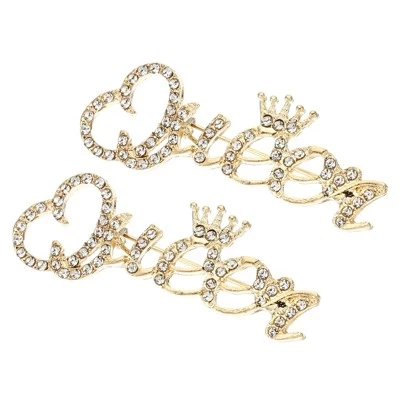 Женская брошь Unique Bargains Letter Queen, 2 шт., золотистая