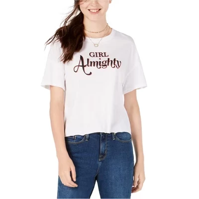 Женская футболка с рисунком Girl Almighty, белая