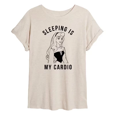 Женская футболка Aurora Sleeping Is My Cardio с объемным рисунком для кардиотренировок.