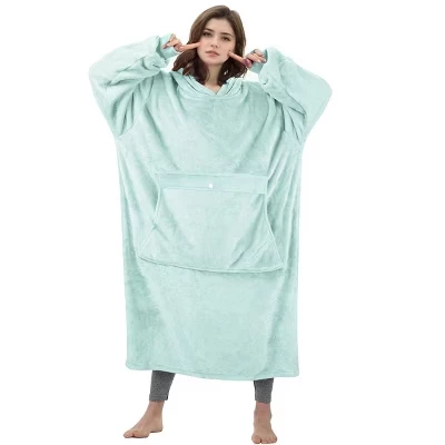 Женская толстовка-одеяло с капюшоном Oversize на все тело, удлиненный флисовый пуловер, подарок для женщин, жены, подруги.