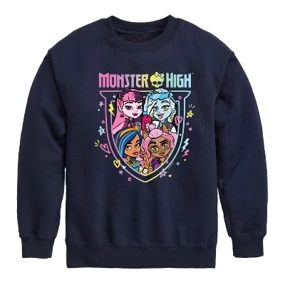 Детский флисовый свитшот Monster High с принтом, синий