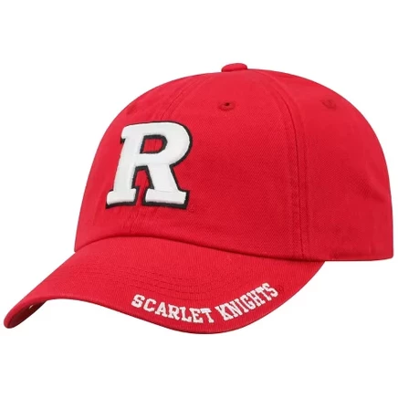 Шляпа из неструктурированного выстиранного хлопка Rutgers Scarlet Knights: Однотонный узор, регулируется по размеру, подходит большинству