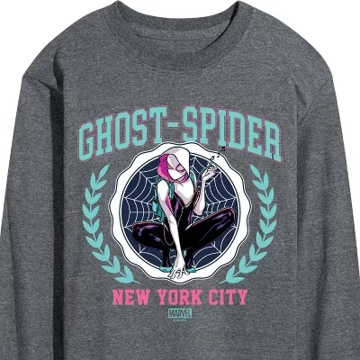 Men's -  - Ghost Spider Collegiate Long Sleeve Graphic T-Shirt heather charcoal
