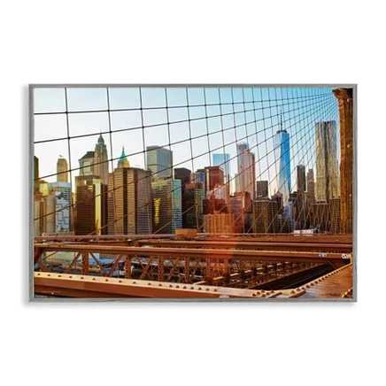 Картина Stupell Industries «У моста» 46×30 см, серая