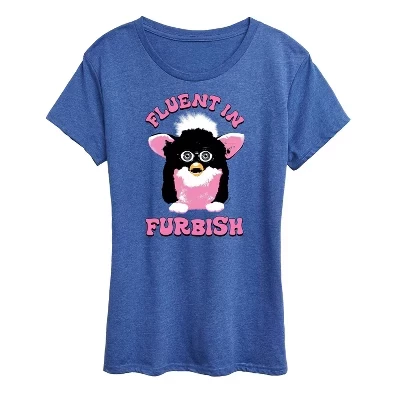 Женская футболка Furby Fluent In Furbish, синий меланж