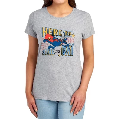 Женская футболка Sesame Street Super Grover, серый меланж