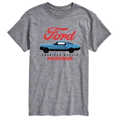 Мужская футболка American Muscle Mustang с коротким рукавом и графическим рисунком athletic heather