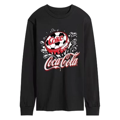 Мужская футболка Coca-Cola Soccer с длинным рукавом и графическим рисунком, черная