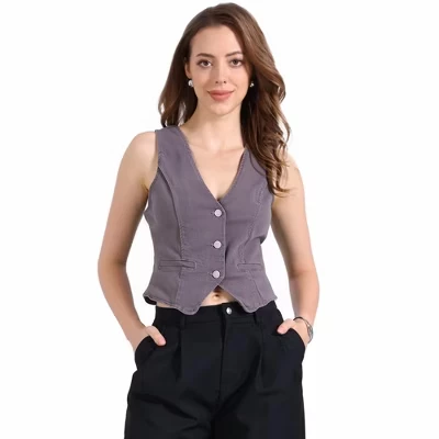 Женский джинсовый жилет INSPIRE CHIC, серый