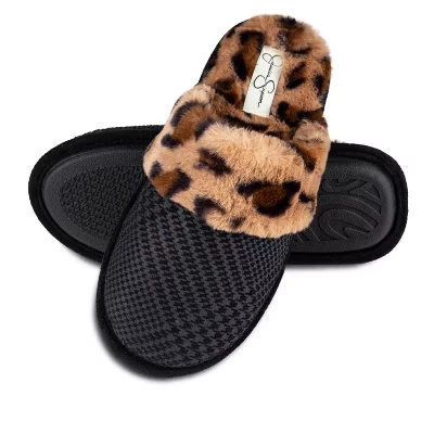 Женские тапочки Jessica Simpson микрозамша, леопардовые