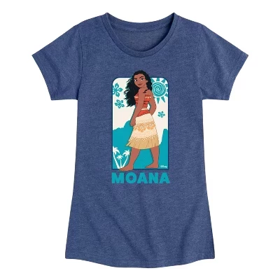 Облегающая футболка с графическим рисунком Moana Full Body Portrait с коротким рукавом цвета Хизер темно-синий